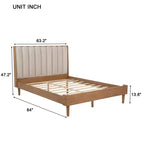 GDFStudio Letto in legno Ophelia Farmhouse con testiera imbottita
