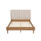 GDFStudio Letto in legno Ophelia Farmhouse con testiera imbottita