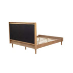 GDFStudio Letto in legno Ophelia Farmhouse con testiera imbottita