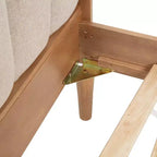 GDFStudio Letto in legno Ophelia Farmhouse con testiera imbottita