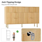 Cassettiera a 7 cassetti scanalati COZONY, mobile contenitore moderno in legno, mobili per camera da letto, soggiorno e corridoio