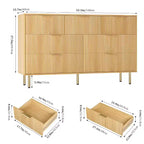 Cassettiera a 7 cassetti scanalati COZONY, mobile contenitore moderno in legno, mobili per camera da letto, soggiorno e corridoio