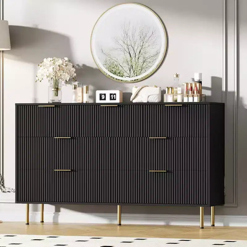 COZONY 7-Drawer Fluted Dresser, Modern Wood Storage Cabinet, Bedroom Furniture for Living Room Hallway