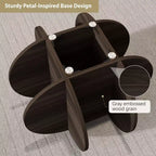 Tavolino da caffè in vetro, tavolino rotondo con struttura geometrica in metallo, tavolino da caffè moderno e minimalista per decorazioni