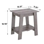 Tavolino a 2 livelli con ripiano, tavolino laterale per soggiorno, camera da letto o ingresso, comodino in stile rustico con montaggio facile
