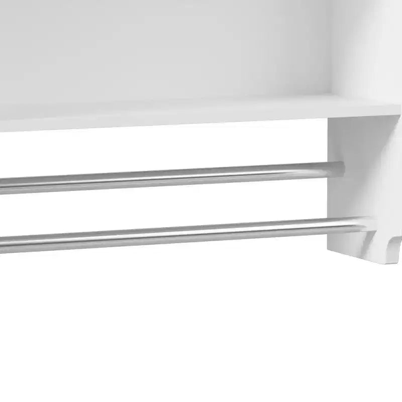 VECELO Mobiletto da bagno, mobiletto pensile con 2 ante e 1 ripiano aperto, bianco