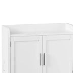 VECELO Mobiletto da bagno, mobiletto pensile con 2 ante e 1 ripiano aperto, bianco
