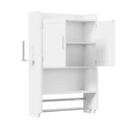 VECELO Mobiletto da bagno, mobiletto pensile con 2 ante e 1 ripiano aperto, bianco