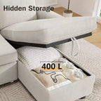 Divano Letto Trasformabile Dyonery 81, Divano Estraibile 2 in 1 con Chaise Longue Reversibile con Contenitore