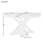 Bellemave Tavolo da cucina rotondo allungabile con prolunga removibile da 12" e struttura robusta per sala da pranzo, soggiorno, piccoli spazi (naturale)