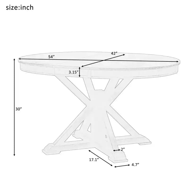 Bellemave Tavolo da cucina rotondo allungabile con prolunga removibile da 12" e struttura robusta per sala da pranzo, soggiorno, piccoli spazi (naturale)