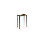 HomeStock Nia Tavolino nidificato grande, piano in metallo bronzo spazzolato, base in metallo bronzo spazzolato e oro