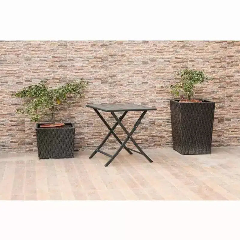 HomeStock Tavolino da Salotto Quadrato in Acciaio Nero, Altezza 80 pollici - 1 pezzo