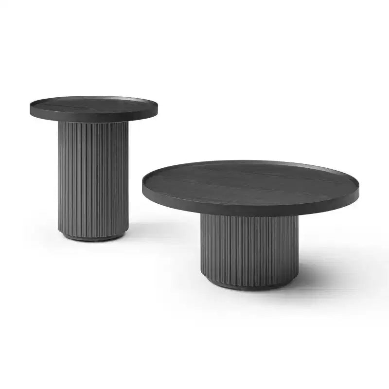 HomeStock Tavolino rotondo con piano in legno, colore argento, altezza 45 pollici, 1 pezzo