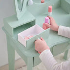 Teamson Kids Set toeletta in legno Heart Glow con specchio e sgabello con luci a LED