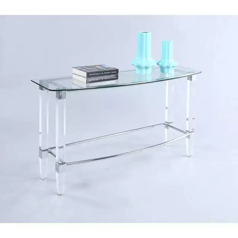 Chintaly Imports, Tavolino da divano contemporaneo rettangolare con piano in vetro
