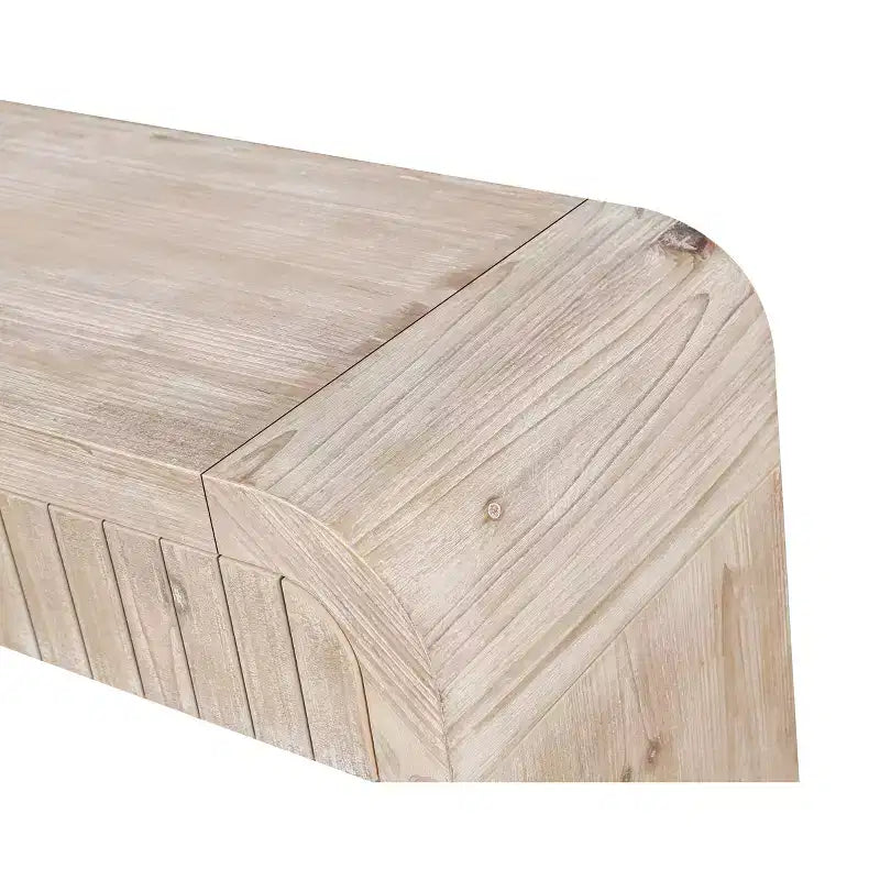Okak 59IN Tavolo da ingresso curvo in stile rustico, consolle con 2 cassetti a scomparsa, tavolo da corridoio per soggiorno, sala da pranzo