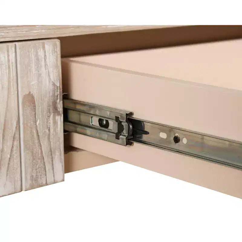 Okak 59IN Tavolo da ingresso curvo in stile rustico, consolle con 2 cassetti a scomparsa, tavolo da corridoio per soggiorno, sala da pranzo