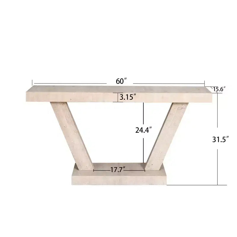 Okak 60IN Tavolo Consolle Vintage a 2 Livelli in Impiallacciatura di Legno Massello, Tavolo d'Ingresso con Gambe Robuste e Base Spessa, Tavolo da Corridoio per Soggiorno
