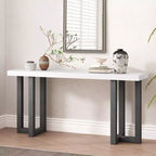 Okak 63IN Consolle Moderna con Gambe in Legno Massello, Elegante Tavolo da Ingresso con Piano Spesso, Tavolo da Corridoio per Soggiorno, Camera da Letto