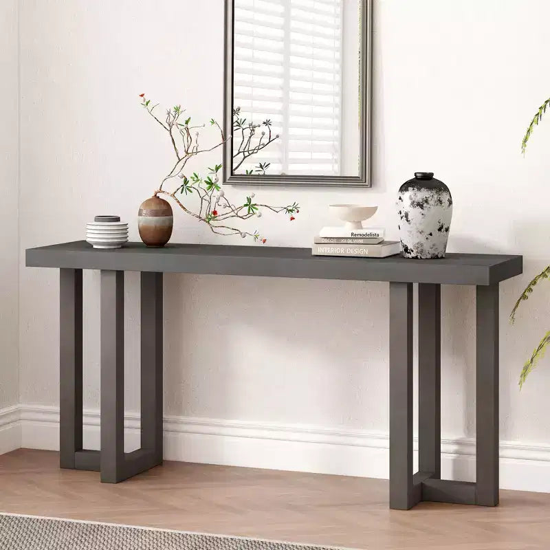 Okak 63IN Consolle Moderna con Gambe in Legno Massello, Elegante Tavolo da Ingresso con Piano Spesso, Tavolo da Corridoio per Soggiorno, Camera da Letto