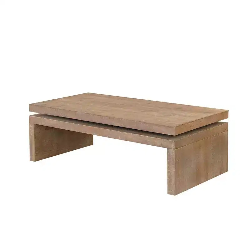 Tavolino da Caffè Rettangolare Moderno Rustico in Legno con Piano Flottante, 47 Pollici