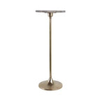 Elegante tavolino, tavolino da appoggio o comodino piccolo per l'arredamento della stanza - Tavolino da bevande sottile in metallo con piano in marmo e base a tromba