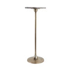 Elegante tavolino, tavolino da appoggio o comodino piccolo per l'arredamento della stanza - Tavolino da bevande sottile in metallo con piano in marmo e base a tromba