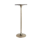 Elegante tavolino, tavolino da appoggio o comodino piccolo per l'arredamento della stanza - Tavolino da bevande sottile in metallo con piano in marmo e base a tromba