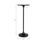 Elegante tavolino, tavolino da appoggio o comodino piccolo per l'arredamento della stanza - Tavolino da bevande sottile in metallo con piano in marmo e base a tromba
