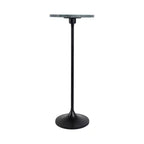 Elegante tavolino, tavolino da appoggio o comodino piccolo per l'arredamento della stanza - Tavolino da bevande sottile in metallo con piano in marmo e base a tromba