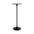 Elegante tavolino, tavolino da appoggio o comodino piccolo per l'arredamento della stanza - Tavolino da bevande sottile in metallo con piano in marmo e base a tromba