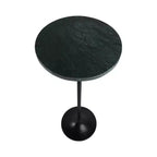 Elegante tavolino, tavolino da appoggio o comodino piccolo per l'arredamento della stanza - Tavolino da bevande sottile in metallo con piano in marmo e base a tromba
