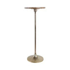 Elegante tavolino, tavolino da appoggio o comodino piccolo per l'arredamento della stanza - Tavolino da bevande sottile in metallo con piano in marmo e base a tromba