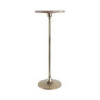 Elegante tavolino, tavolino da appoggio o comodino piccolo per l'arredamento della stanza - Tavolino da bevande sottile in metallo con piano in marmo e base a tromba