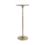 Elegante tavolino, tavolino da appoggio o comodino piccolo per l'arredamento della stanza - Tavolino da bevande sottile in metallo con piano in marmo e base a tromba