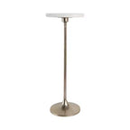 Elegante tavolino, tavolino da appoggio o comodino piccolo per l'arredamento della stanza - Tavolino da bevande sottile in metallo con piano in marmo e base a tromba