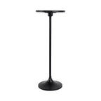 Elegante tavolino, tavolino da appoggio o comodino piccolo per l'arredamento della stanza - Tavolino da bevande sottile in metallo con piano in marmo e base a tromba