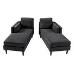 GDFStudio Ellen Chaise longue moderna in ciniglia da 53,5 pollici