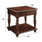 Tavolino in legno con 1 cassetto e 1 ripiano inferiore