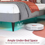BestMassage Telaio Letto Imbottito con Testiera in Tessuto Base per Materasso Nessuna Rete a Molle Necessaria