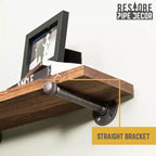 RESTORE Autumn Brown 36 in. Mensole con staffe diritte di Pipe Decor