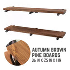 RESTORE Autumn Brown 36 in. Mensole con staffe diritte di Pipe Decor