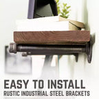 RESTORE Autumn Brown 36 in. Mensole con staffe diritte di Pipe Decor