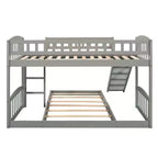 Letto a castello a pavimento con scivolo e scale, letto a castello basso singolo su singolo con contenitore, letto a castello in legno singolo per bambini e neonati