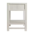 Comodino Alaterre Furniture Arden a 2 cassetti con ripiano aperto, legno massello di pino, finitura bianco effetto legno invecchiato, guide per cassetti in metallo, ideale per la camera da letto