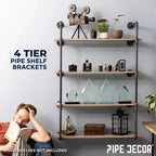 Scaffale a parete a 4 ripiani di PIPE DECOR