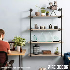 Scaffale a parete a 4 ripiani di PIPE DECOR