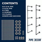 Scaffale a parete a 4 ripiani di PIPE DECOR