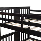 Letto a Castello Completo su Completo con Cassetti, Struttura per Letto a Castello in Legno di Dimensione Completa per Bambini Adolescenti Adulti, Convertibile in 2 Letti